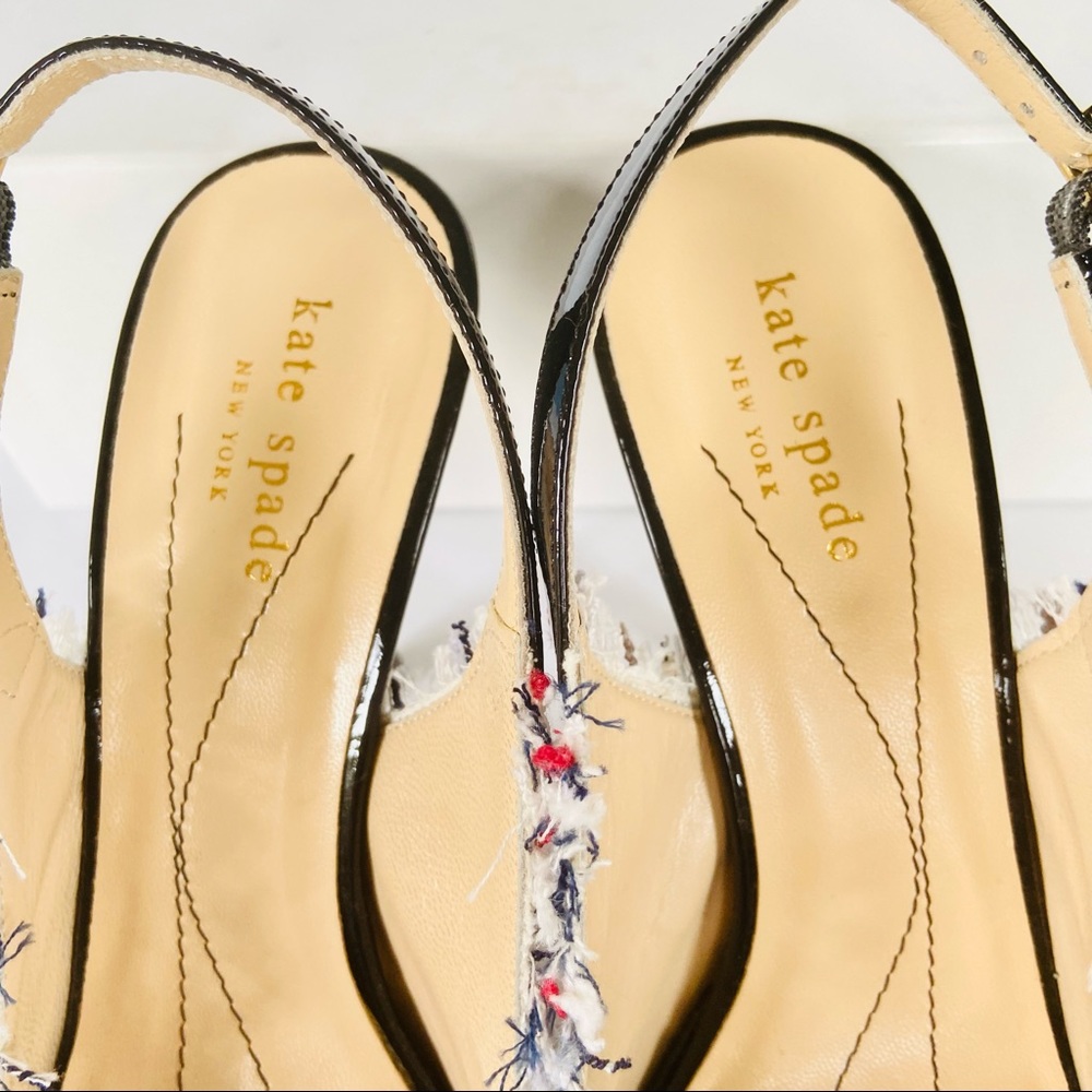 Kate Spade black white tweed heels  8 - Picture 7 of 15